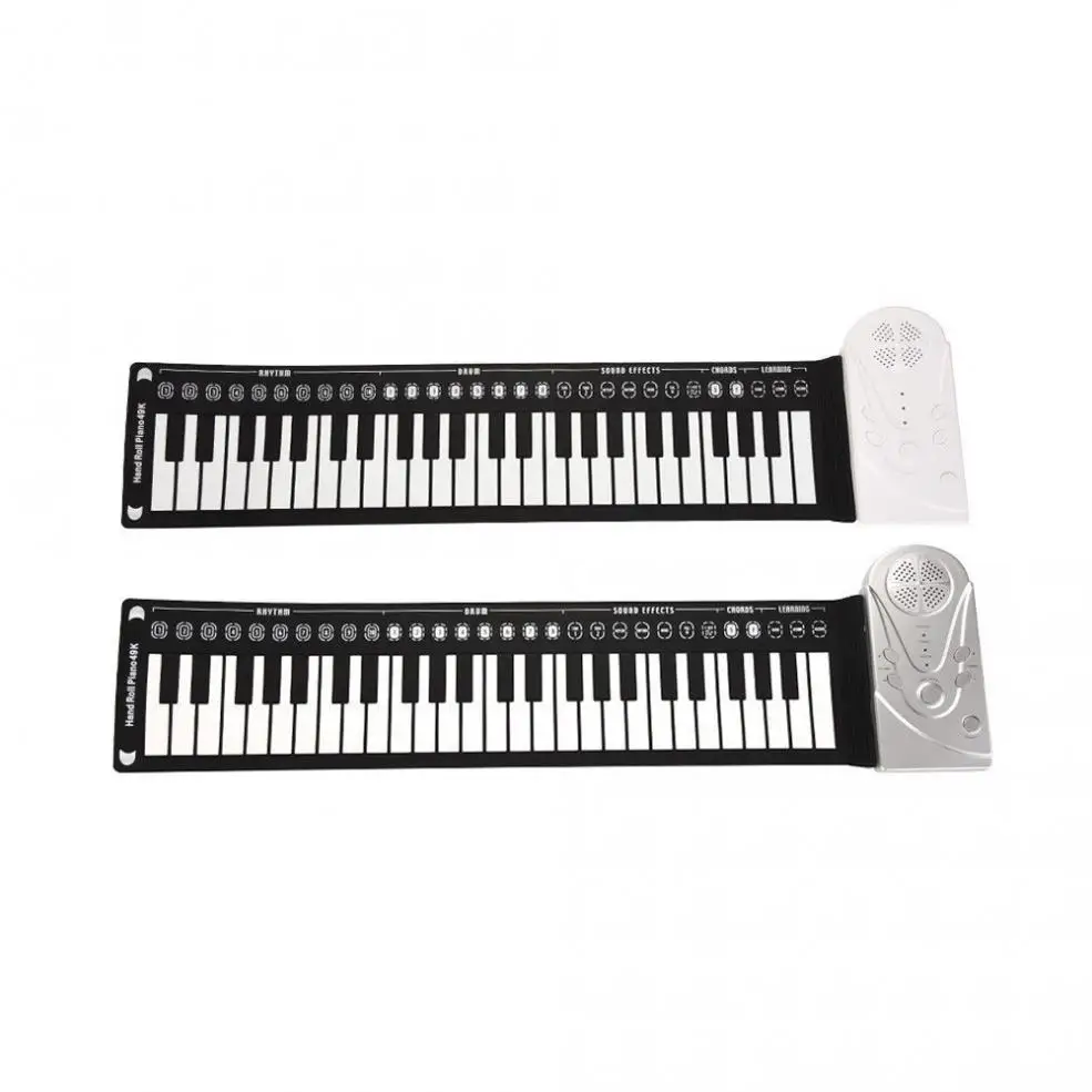 Eletrônico de Silicone Flexível de Enrolar a Mão Brinquedos para Crianças Piano Teclas Órgão Eletrônico Portátil Alto-falante Embutido 49 - Image 6