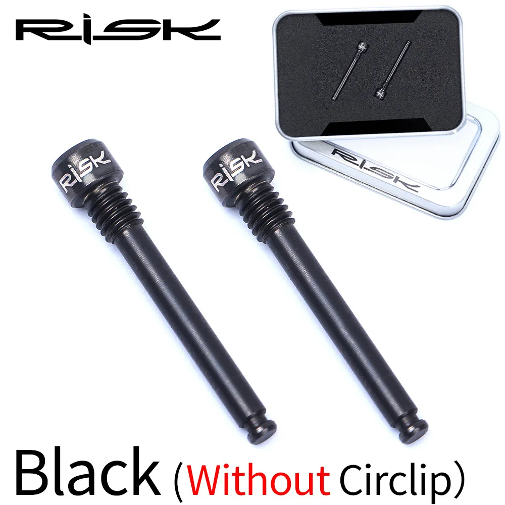 1 Set(2pcs) Black Рискованные велосипедные гидравлические дисковые Тормозные колодки болты M4 из титанового сплава фиксирующие штырьковые вставки суппорт шестигранные винты Стопорная шпилька с кругами - Цвет: 1 Set(2pcs) Black