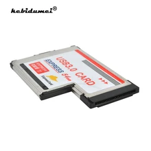 5gbps pci express cartão adaptador usb 3.0 duplo 2 portas hub pci 54mm slot expresscard pcmcia conversor para notebook portátil