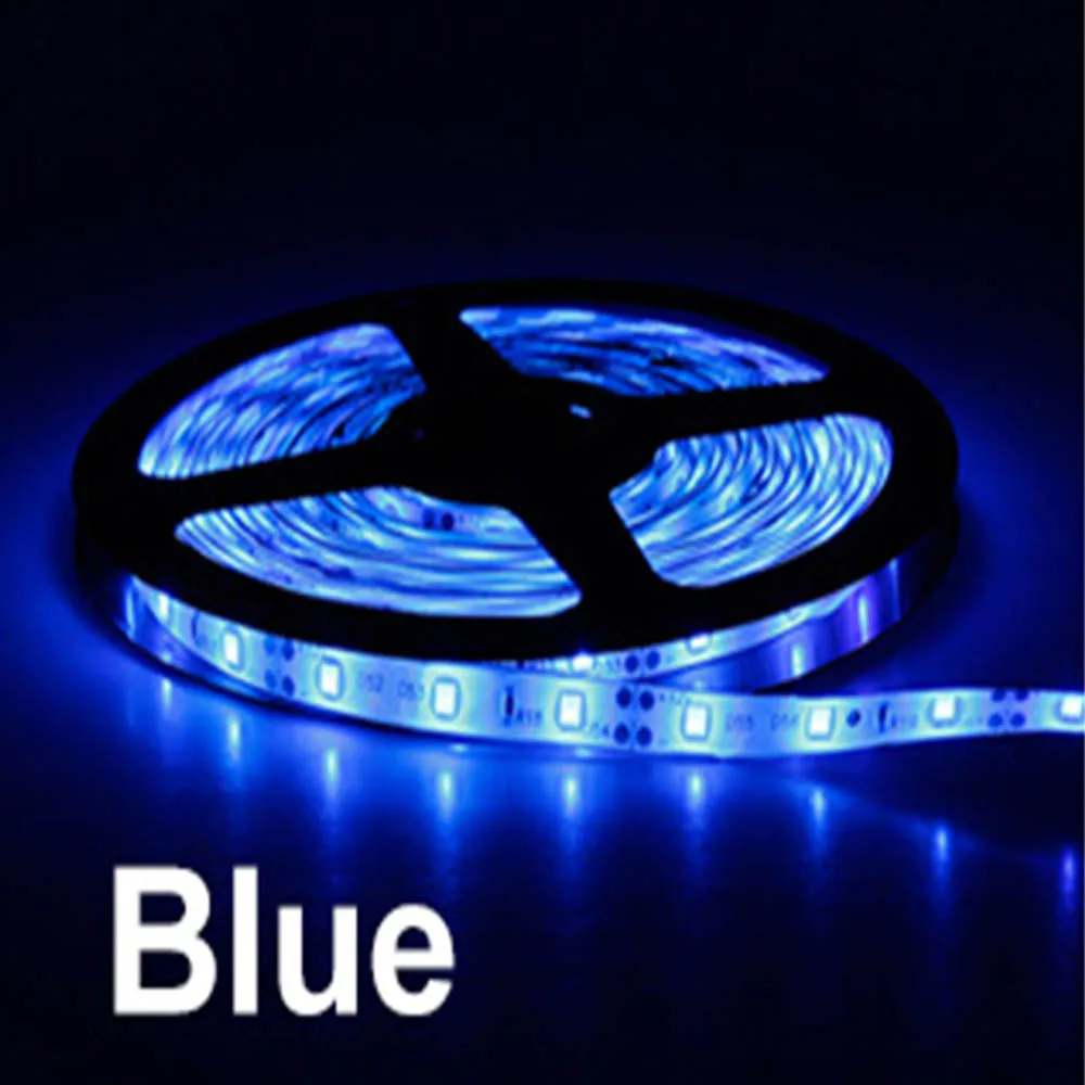 5 м Светодиодная лента 12 В Водонепроницаемая RGB Светодиодная лента светильник 2835SMD гибкая светодиодная лента лампа для ТВ фоновый светильник ing украшение дома - Испускаемый цвет: Синий