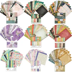 Lychee Life 12 Sheets Flower Scrapbooking Paper Art Background For Card Making DIY Scrapbook Decorative Paper Crafts Handmade