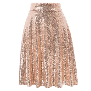 

Cocktail Skirt Women's Sparkling Sequins Sequined Flared Elegant Short