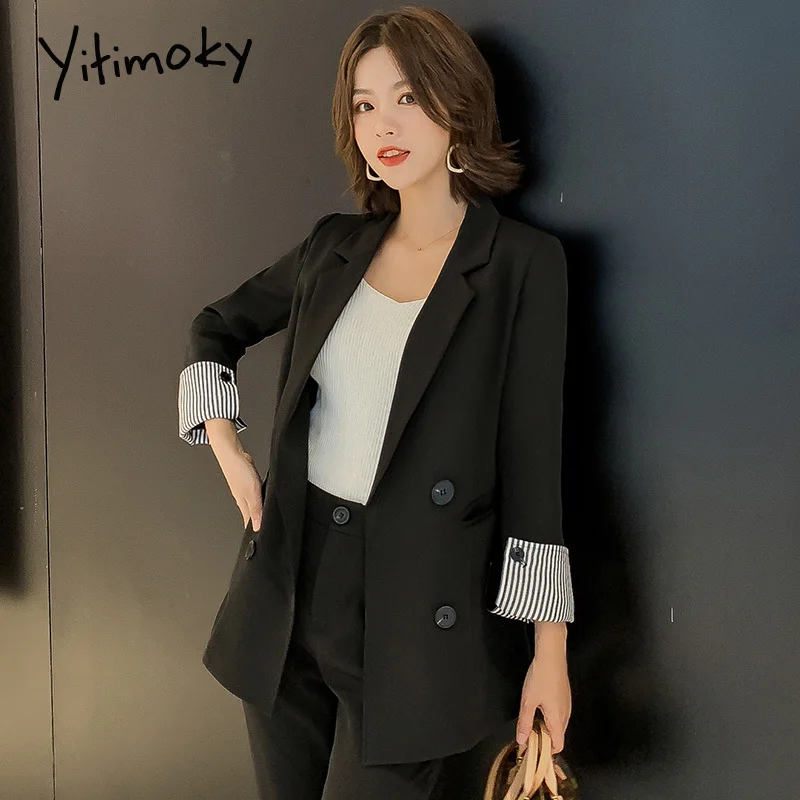 Брючный костюм для женщин Блейзер комплект из 2 предметов женский элегантный