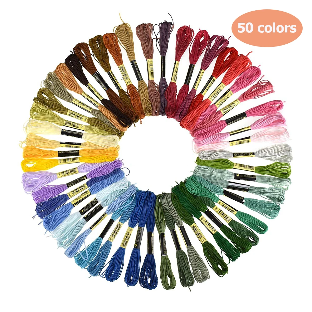 

50s/36/24colors Cross Stitch Cotton Thread Multicolor Thread Cross Stitch Cotton Sewing Skeins Embroidery Thread Floss Kit