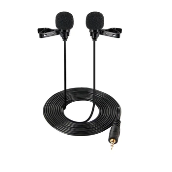 

Mini Collar Clip Microphone Portable Universal Lapel 3.5mm Double Head Condenser Studio For Lecture Teaching Clear Smartphones