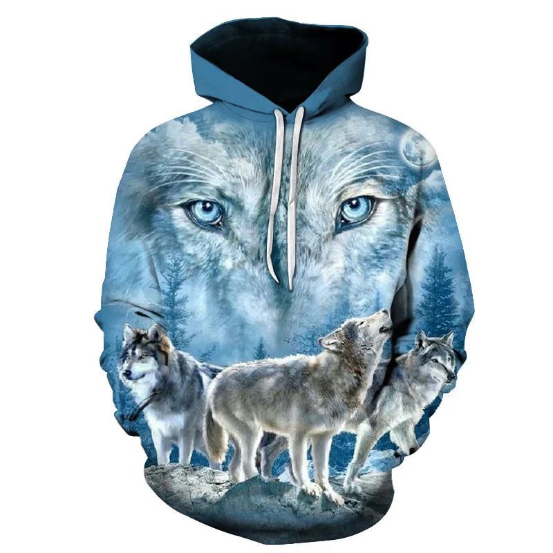 

2020 Personality Hoodie Wolf 3D printed Mens Boys Hoodies Sweatshirt Brand Designer Clothes High Quality Sweatshirt pullover