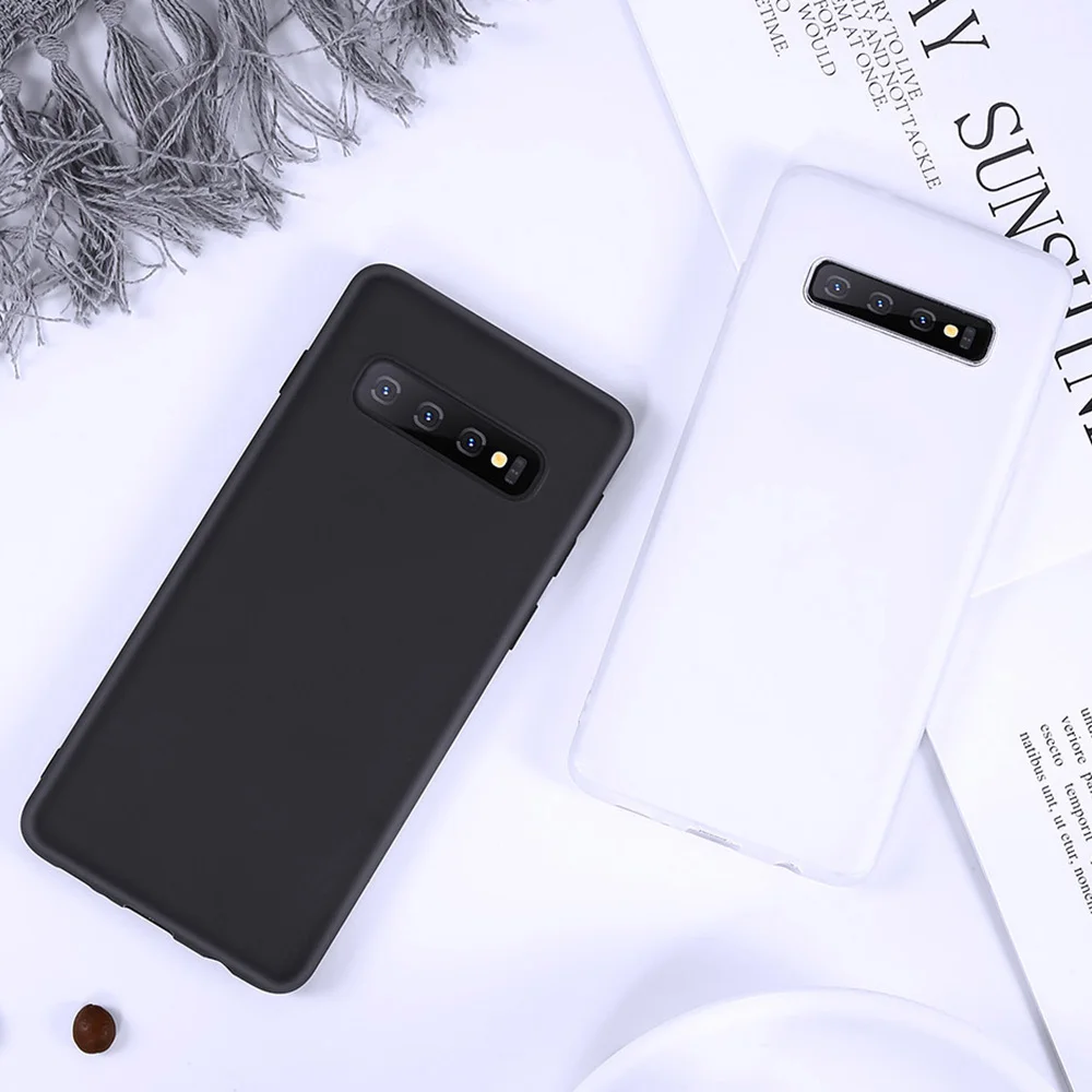 Матовый мягкий TPU чехол для samsung S7 край S8 S9 S10 S10e S6 простые Чехлы A7 A9 A5 J4 J7 Капа Capinhas