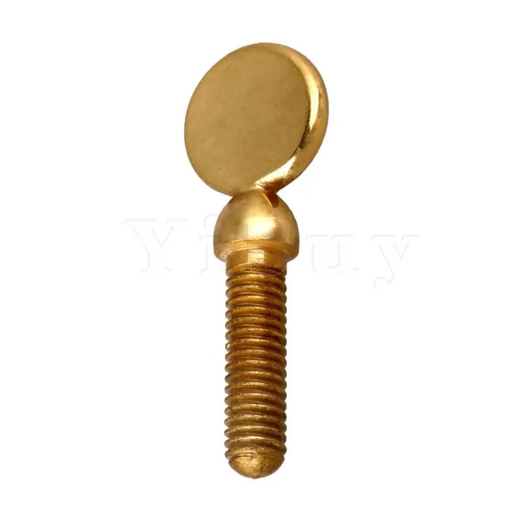 Yibuy Gold Plated Brass Saxophone Clarinet Ligature Screw Length 29MM