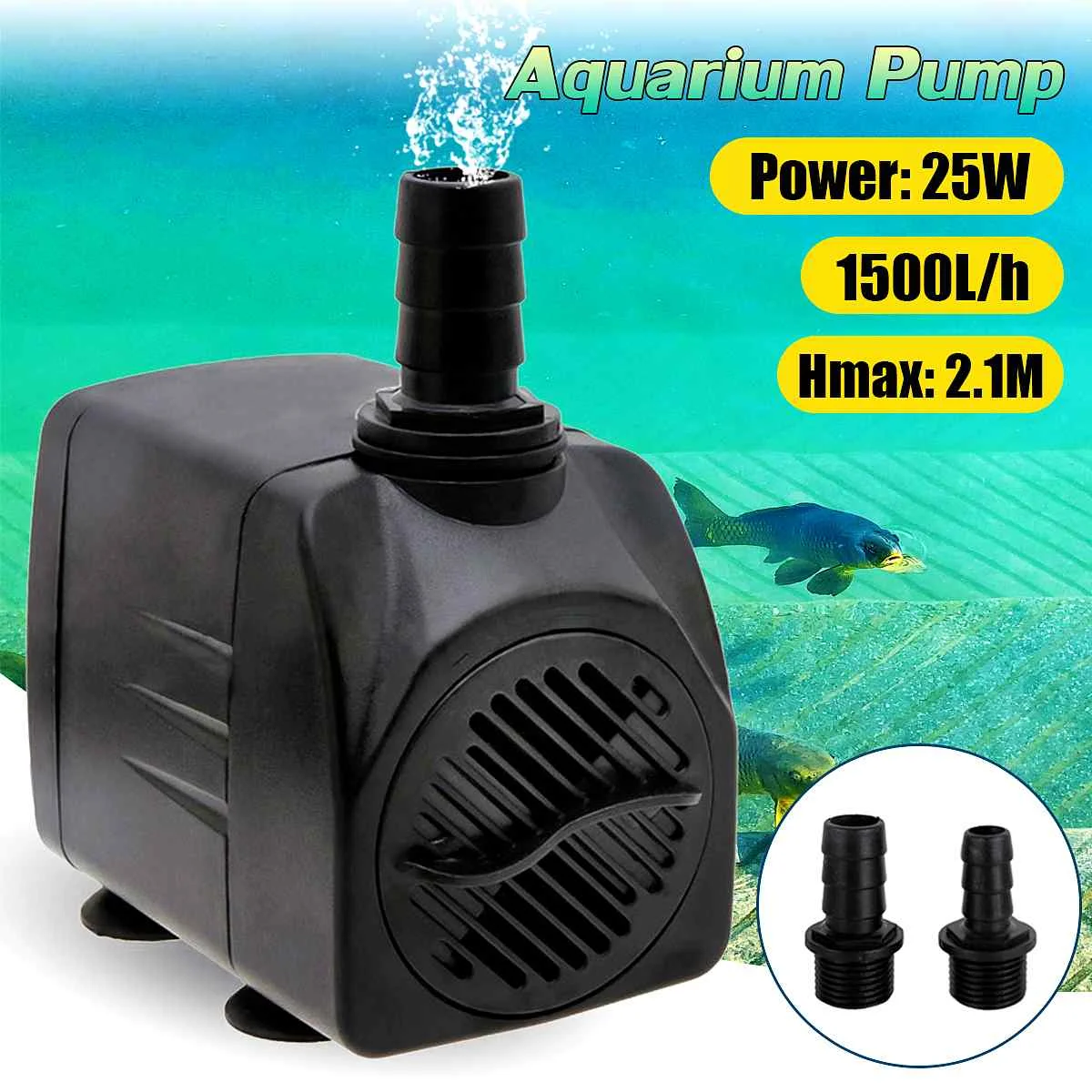 25W Multifunctional Aquarium Water Pump 220V Tank Pond Pool Fountains Pump Garden Waterproof Submersible Fish Pond Water Pump