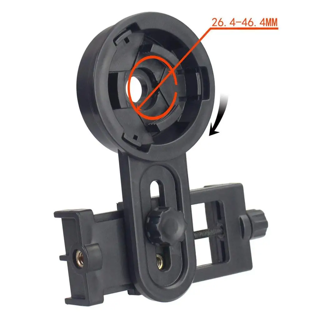 Telescope Adapter Holder Binoculars Mount Support Mobile Phone 55-98mm Width for iPhone, Samsung, Huawei, Xiaomi