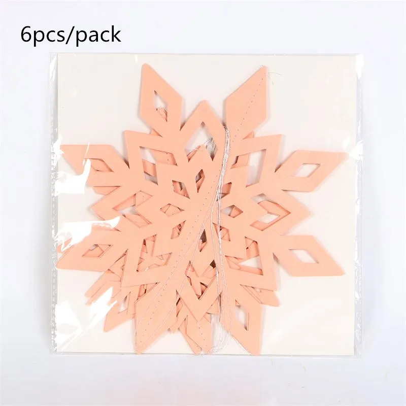 6pcs pink Рождественские украшения Снежинка баннер Одноразовые Партии Посуда бумажный стаканчик, тарелка нож вилка ложка дети день рождения - Цвет: 6pcs pink