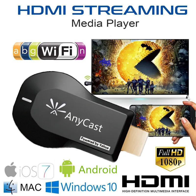 Anycast WiFi программный ключ для ТВ 1080p Airplay дисплей DLNA приемник HDMI Miracast M9