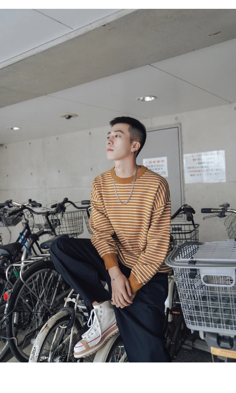 Новинка Осень/Зима для похудения и ленточка на голову с batsleeve свитер Свободный Повседневный круглый воротник; Молодежная мужская одежда