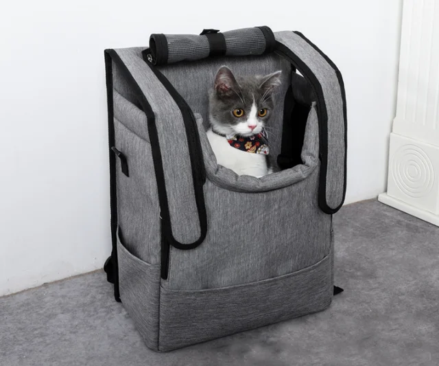 Sac De Transport De Chat Sac A Dos Pour Animaux De Compagnie Respirant Portable Grand Chat Sac De Voyage En Plein Air Sac A Dos Pour Chat Chien Double Epaule Sac A