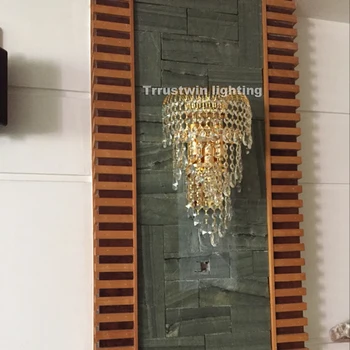 

big K9 wall luminaire bracket lamp crysting crystalline chandelier gold crystal vintage wall light lamp sconce LED optional