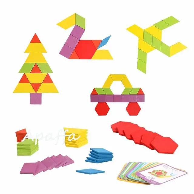 155pcs 3d Wooden Jigsaw Puzzle Early Childhood Education Geometric Tangram Wooden Game Toys for Children Montessori Learning 4