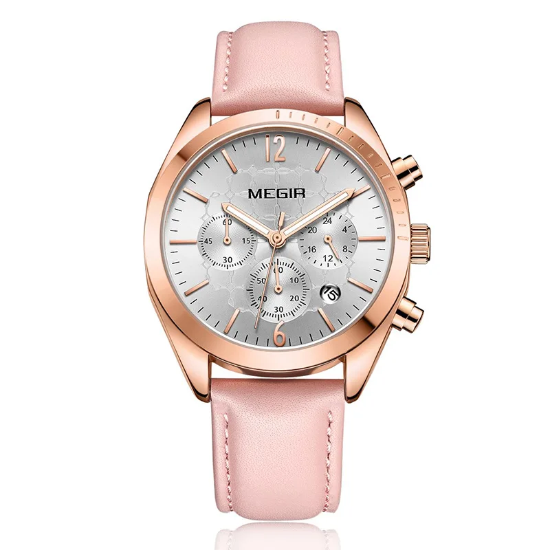 

New Style Genuine Leather Top Grade Alloy Watch Women's Versitile Fashion Multi-functional Timing Genuine Leather WOMEN'S W