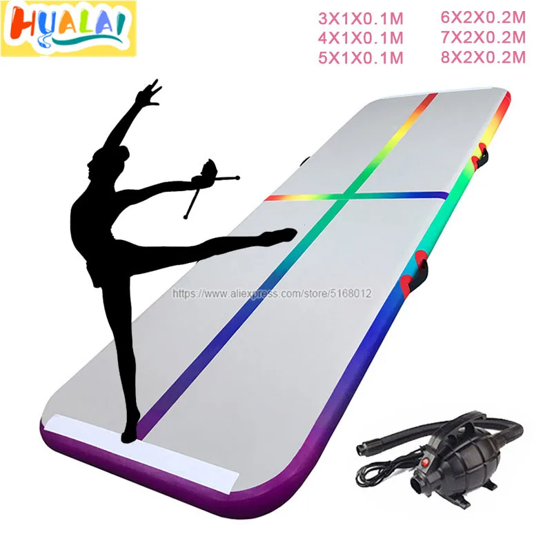 

Inflatable gymnastics air track Mattress tumbling floor mat home Yoga gym air pump for adults or child 3m 4m 5m 6m 7m 8m