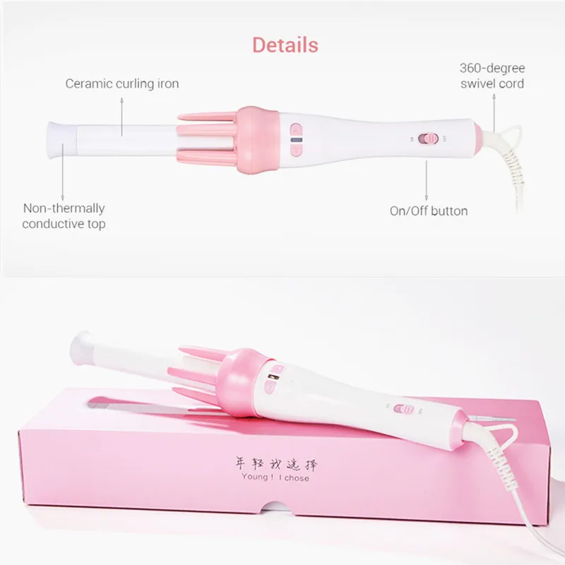 

Automatic Hair Curler Spin Curling Wand 360 Instawave 101 Ceramic Automatic Rotating Curling Iron 1 Inch Ceramic Tourmaline Curl