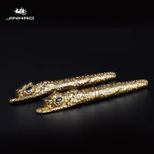 Jinhao – stylo à bille en métal doré, guépard complet, pour sculpture, léopard, gaufrage, papeterie professionnelle de bureau