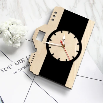 

Cute Battery Powered Digital Camera Style Table Clock Alarm Wall Clock Black