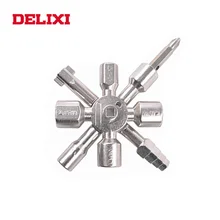

DELIXI 10 in 1 Multifunction Electric Box Control Cabinet Triangle Cross Key Wrench Water Meter Valve Key Combination Tool New
