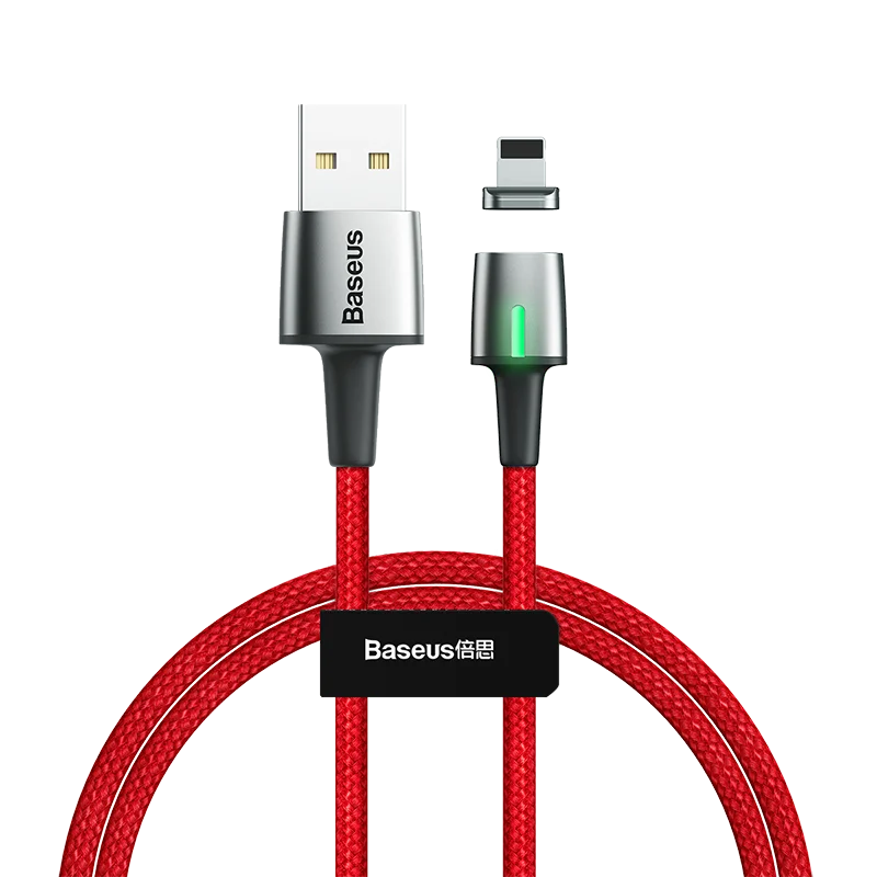 Baseus Магнитный кабель Micro USB type-C для samsung s9 iPhone Xr, магнитный usb-кабель для зарядки, адаптер для мобильного телефона, usb-кабель - Цвет: Red for iPhone