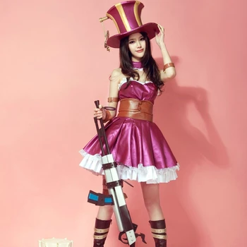 

Halloween Women Party Princess Dress League of Legends LOL The Sheriff of Piltover Caitlyn Carnival Anime Cosplay Costumes Boots