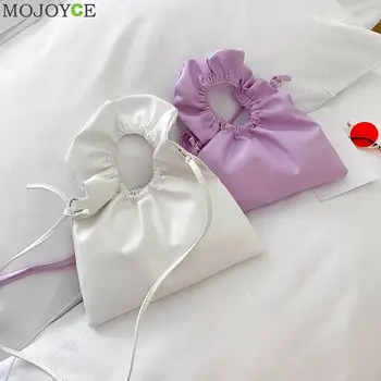 

Fashion Women Pleated Handle Shoulder Bags PU Leather Crossbody Handbags Totes Popular Simple Female Daily Bag