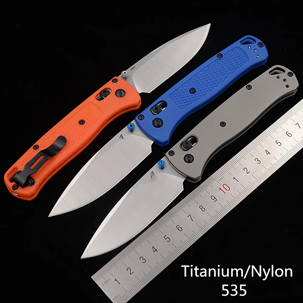 JUFULE 535 / 535TI nylon fibre handle Mark S30v / Titanium Real 9Cr18MoV Mark M390 Blade EDC Tool kitchen folding Pocket knife