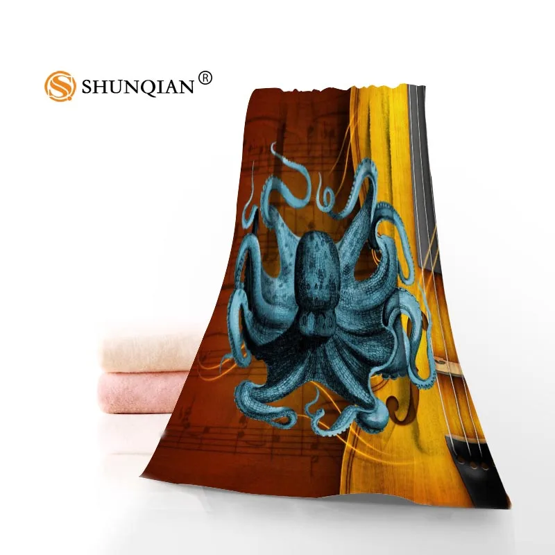Custom Art octopus 35x75cm Face Towels Facecloth Bamboo Fiber Washcloth Quick drying Sports Towel - Цвет: 7