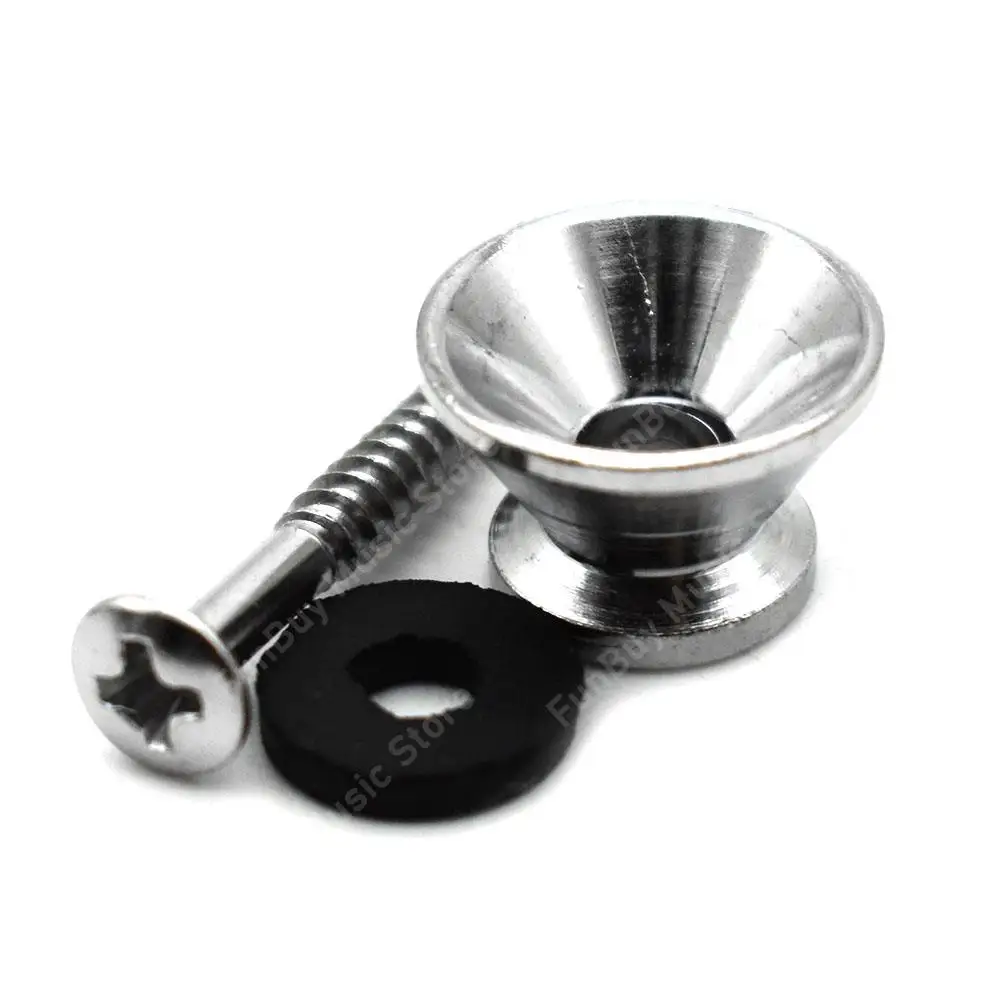 2 pcs/lot Electric Bass Guitar Strap Lock Metal End Buttons Gold/Black/Silver StrapLock Locking Pegs Pins