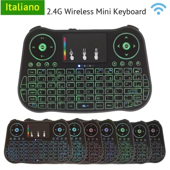 

MT08 Italian Mini Keyboard Colorful Backlit 2.4GHz Wireless Keyboard with TouchPad Mouse for Android TV Box Mini PC KM9 KM3
