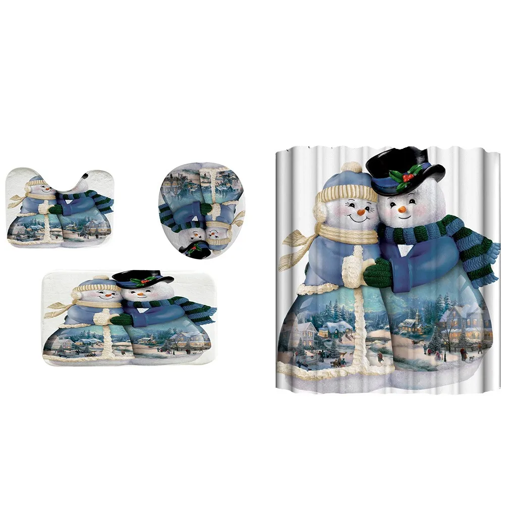 Рождественский Санта Клаус занавеска для ванной Декор дома Рождество 2019