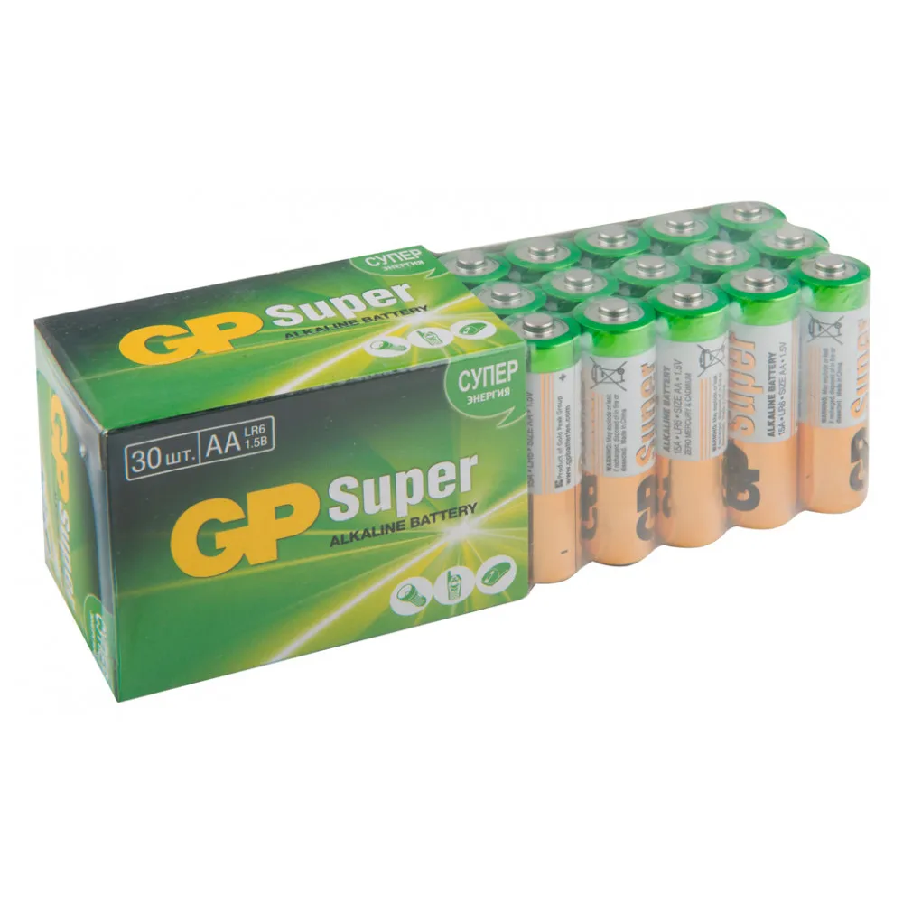 Батарейка GP Super Alkaline LR6, АА, 30 шт