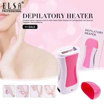 

Mini Depilatory Wax Heater Roll On Bottle Epilator SPA Hand Wax Machine Body Depilation wax heater Pink Device Hair Removal Tool