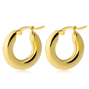 

Todorova Wholesale Smooth Exquisite Big Round Circle Hoop Earrings For Women Girl Wedding Party Stainless Steel Jewelry