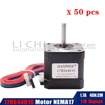 

Nema17 Stepper Motor 50PCS 42X40mm motor Nema 17 motor 42BYGH 1.7A 17HS4401S motor 4-lead for 3D printer CNC XYZ