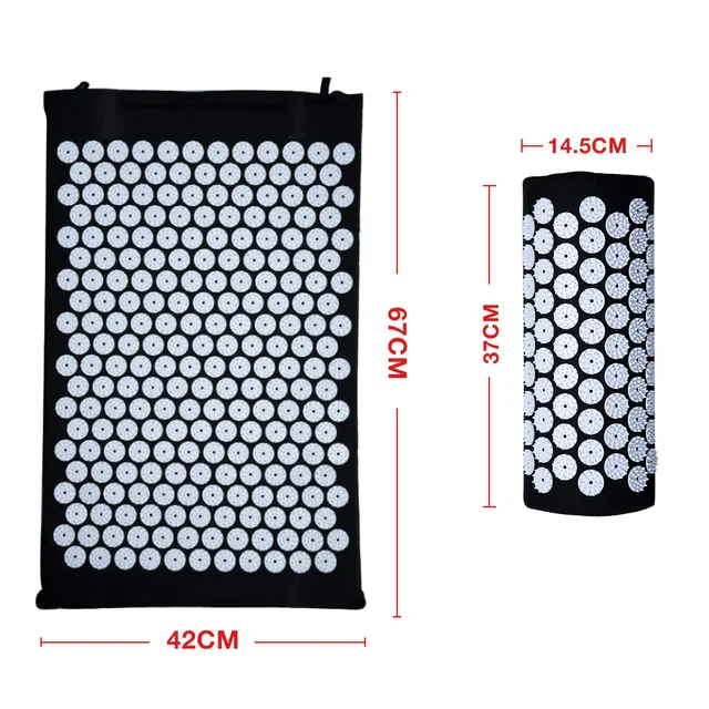 67 42cm Acupressure mat massage mat body neck back massager pain relieve with carry bag