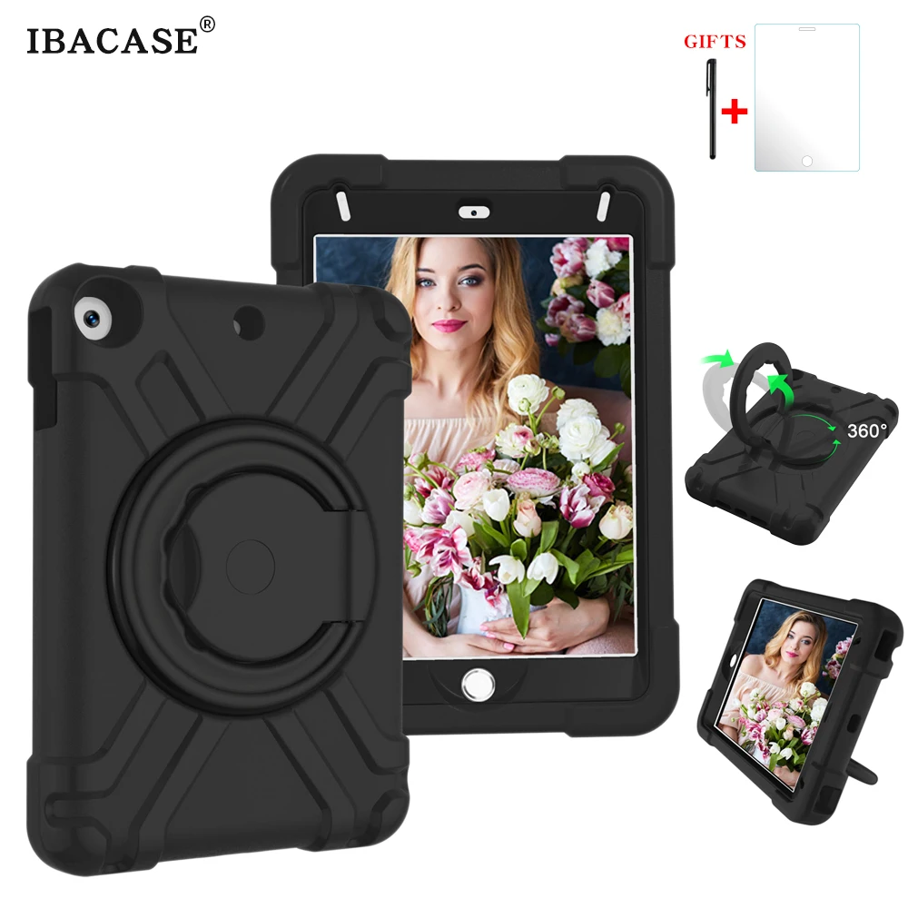 

Case for iPad mini 1 2 3 hand-held ShockProof full body cover Handle stand sleeve silicone case iPadmini mini2 mini3
