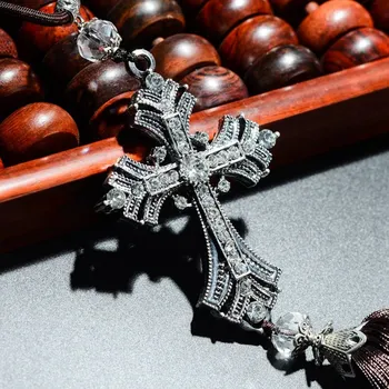 

For 35*8.5cm/Car Pendants Auto Decoration Jesus Figurine Cross Hanging Automobiles Alloy crystal diamond car pendant Accessoires