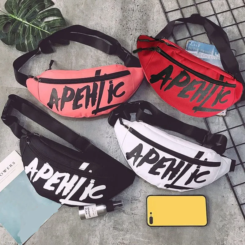 

2019 Newest Women Men Waist Fanny Pack Unisex Belt Bag Letter Printed Chest Bag Key Phone Pouch Travel Bags