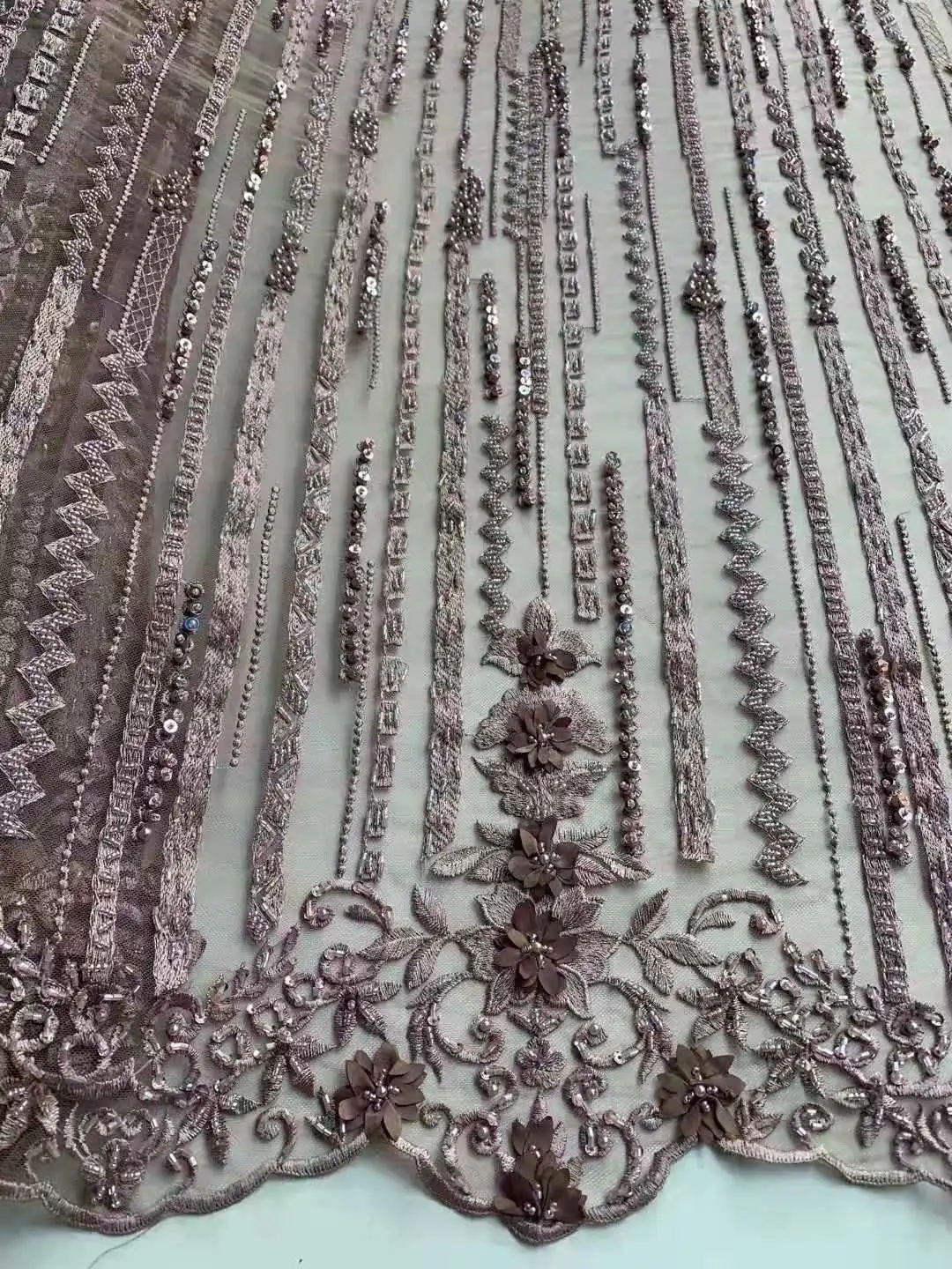 

Красивая французская Тюлевая кружевная ткань ручной работы с вышивкой/с камнем 3D Цветы Нигерия кружевное вечернее платье свадебное платье дизайн