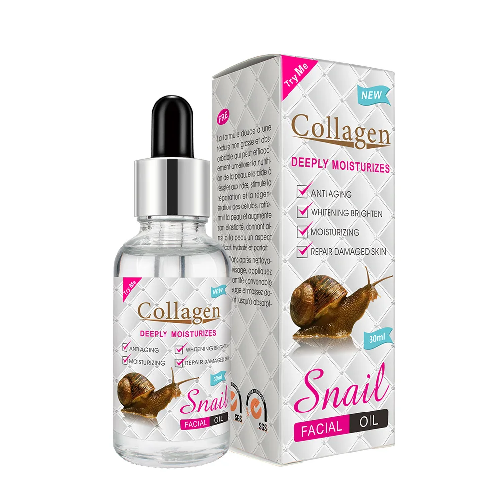 Snail Collagen Face Essential Oil Firming Brightening Moisturizing Face Serum Liquid Facial Massage Cream Skin Care Cosmetics