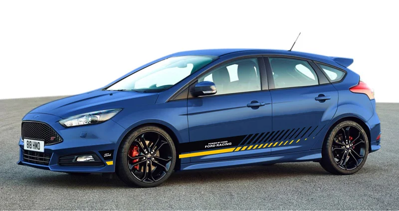 Blue car Спортивные полоски наклейки для автомобилей Ford 2013- Focus машинная обе стороны тела Range Rover Sport авто наклейки - Название цвета: Blue car