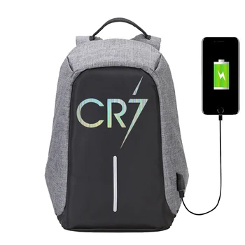 

Laser Style Soccer Player Star Cristiano Ronaldo Anti Theft Multifunction Travel Backpack Fans Bookbag For Men Women