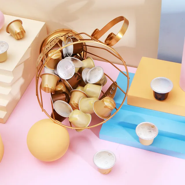 Univerzális Kávé Kapszula Tároló Kosár Kávéscsésze Szüreti Hüvelyes Szervező Tartó Fekete Otthoni Kávézó Szálloda Csepphajója - Image 2