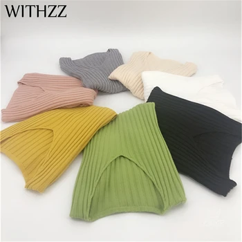 

WITHZZ Spring Autumn Basic Long Sleeve Knit Slim Pullover V-Neck Sweater
