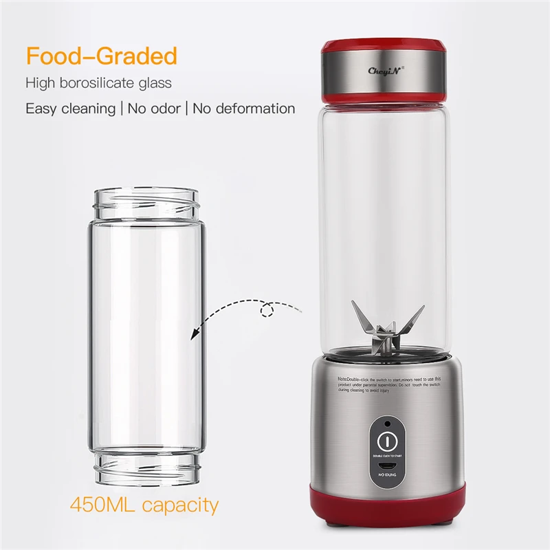 Cordless Electric Fruit Juicer Wireless Rechargeable Fruit Vegetable Mixing Blender Home Picnic Camping Juice Smoothies Maker 31