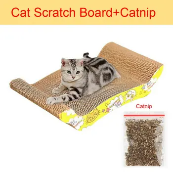 

Cat Toys Cat Scratch Board Pad Scratching Posts Kitten Corrugated Paper Pad + Catnip Cats Grinding Nail Scraper Mat 44*22cm